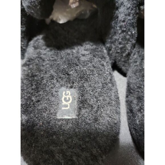 Ugg Australia Black Fluff It Slides Men's Size 12 - Picture 4 of 9